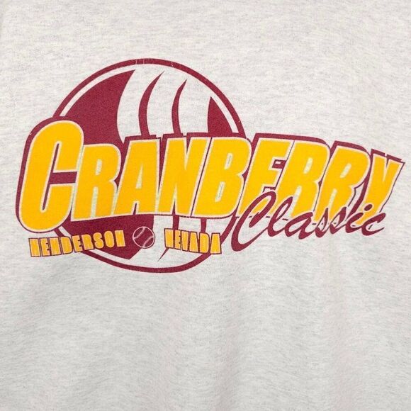 Vintage Baseball Sweatshirt Mens Size Large Gray Cranberry Classic Henderson - Picture 2 of 6